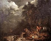 WRIGHT, Joseph Earthstopper at the Bank of Derwent qr painting